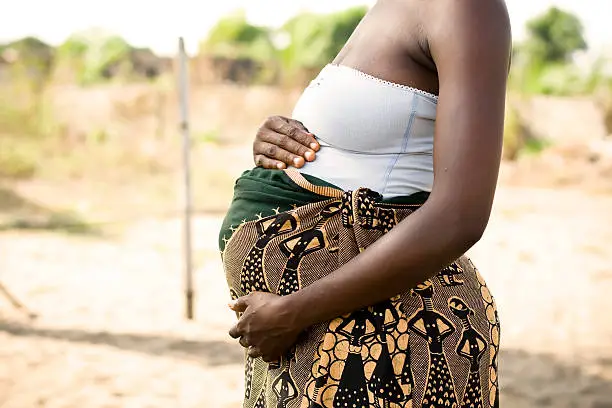 Mother at an antenatal care visit